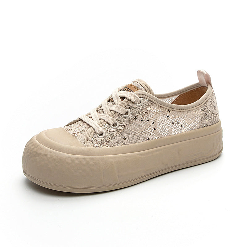 Women's Platform And Lightweight Lace Breathable Mesh Casual Shoes