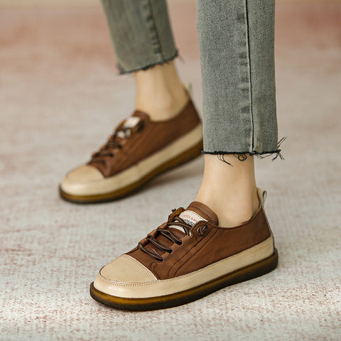 Women's Style Color Matching Single-layer Deep Mouth Casual Shoes