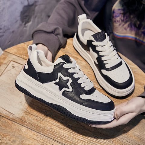 Women's Versatile Korean Style Color Matching Thick Sneakers