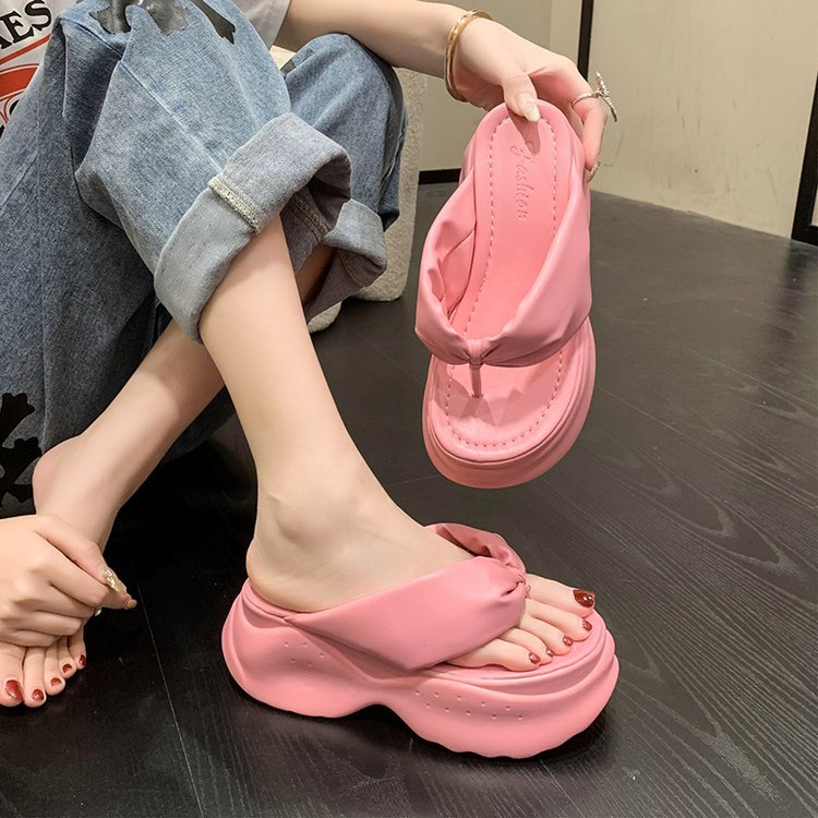 Women's Flip-flops Summer Fashion Outdoor Increased Pink Seaside Slippers