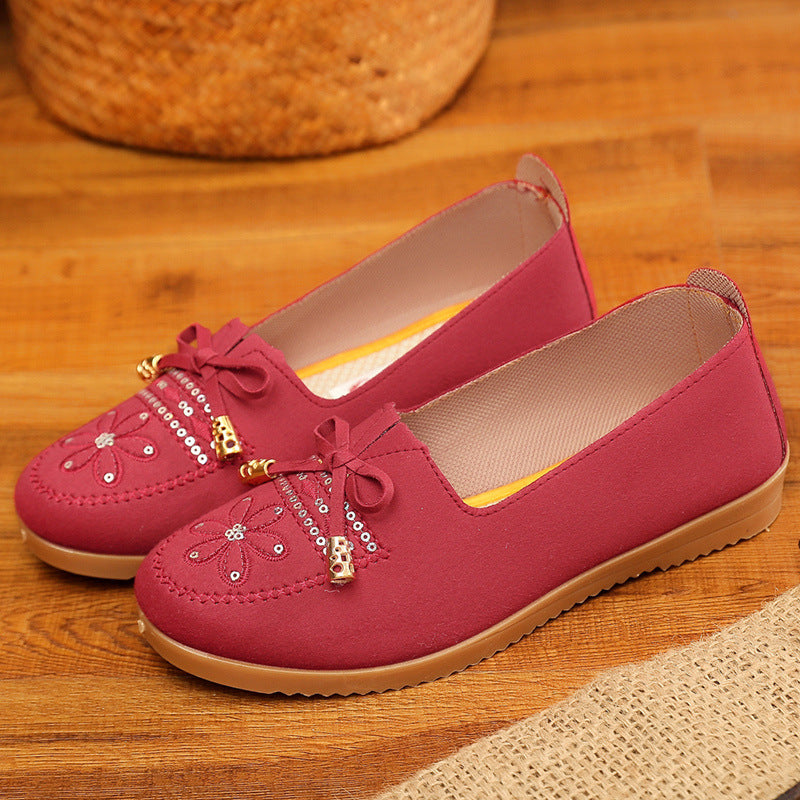 Women's Tendon Sole Mother Spring Slip-on Old Women's Shoes