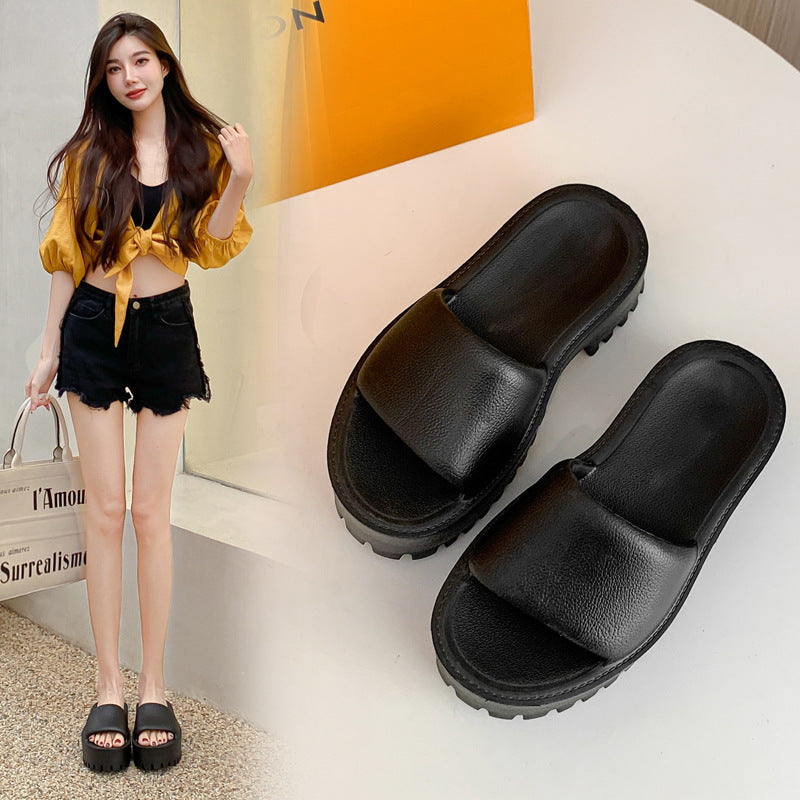 Women's Outdoor Thick-soled Fashionable Fashion Large Slippers
