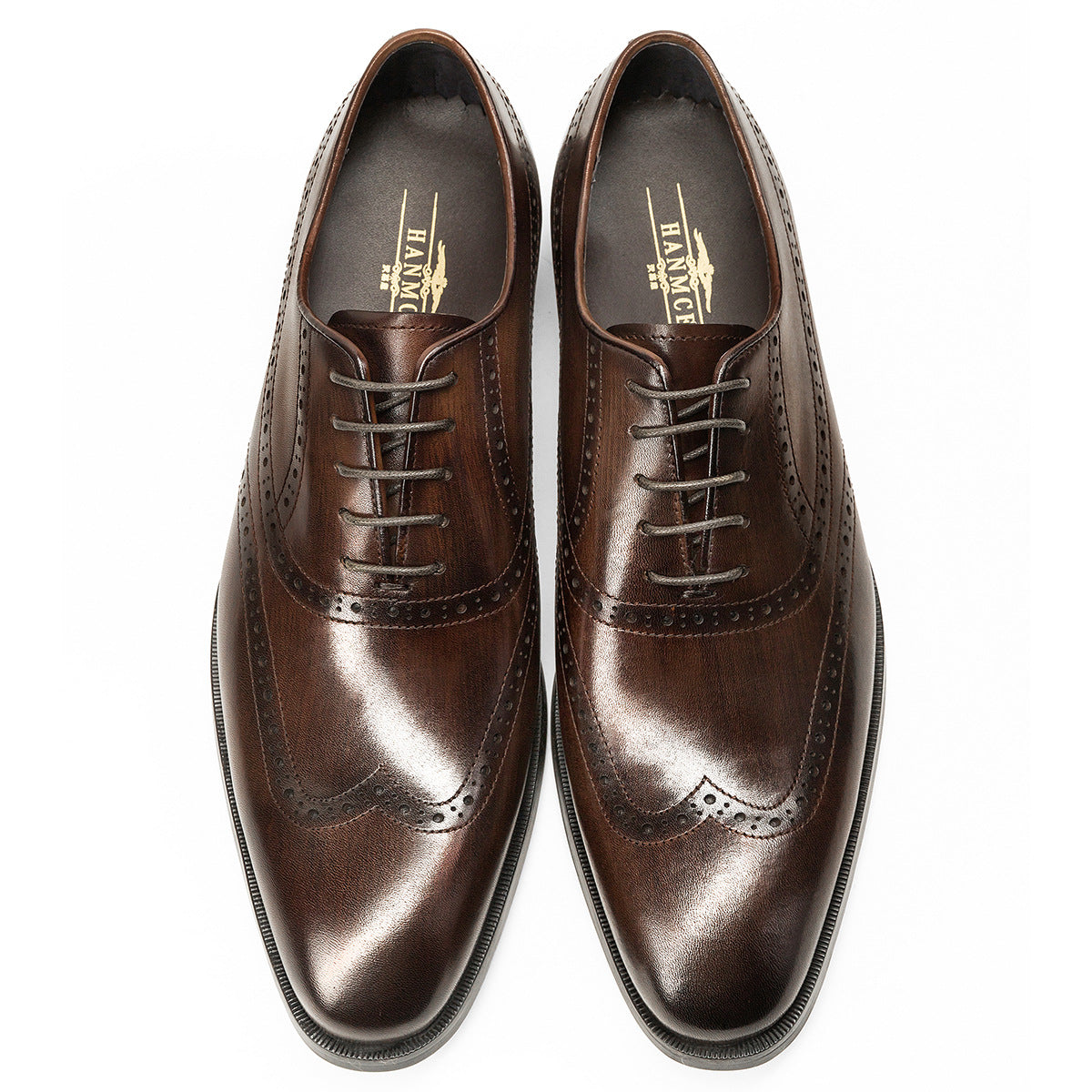 Men's Business Formal Oxford Brogue Cowhide Plus Leather Shoes