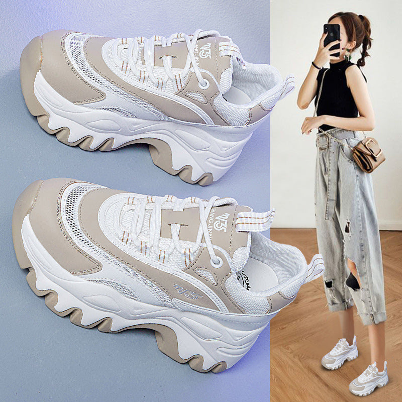 Women's Platform Dad Mesh Breathable Spring Inner Height Casual Shoes