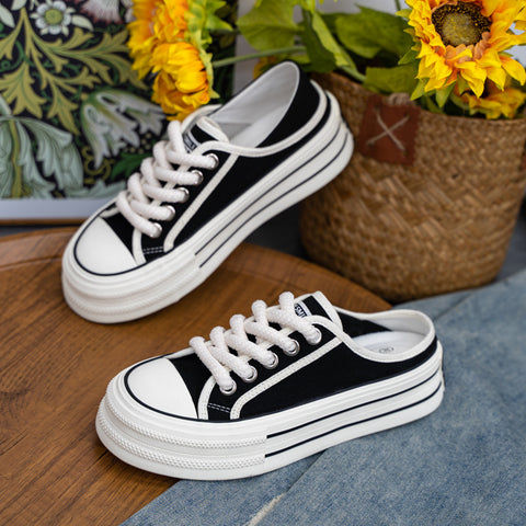 Women's Summer Korean Style Breathable Skate Thick Canvas Shoes