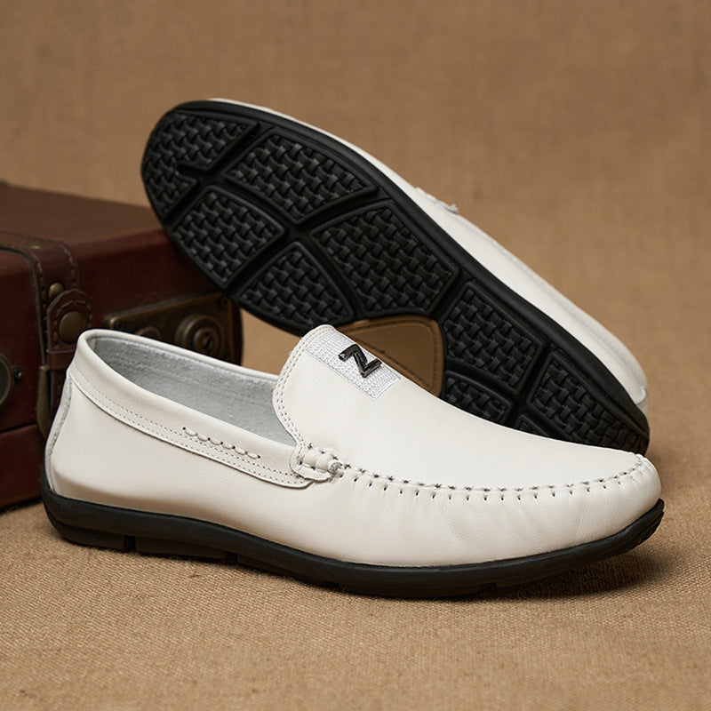 Graceful Men's Genuine Fashion White Handsome Loafers