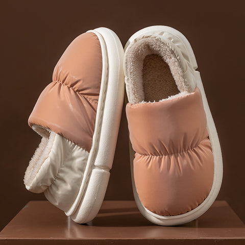 Women's Feeling Cotton Winter Covered Fleece-lined Home House Slippers