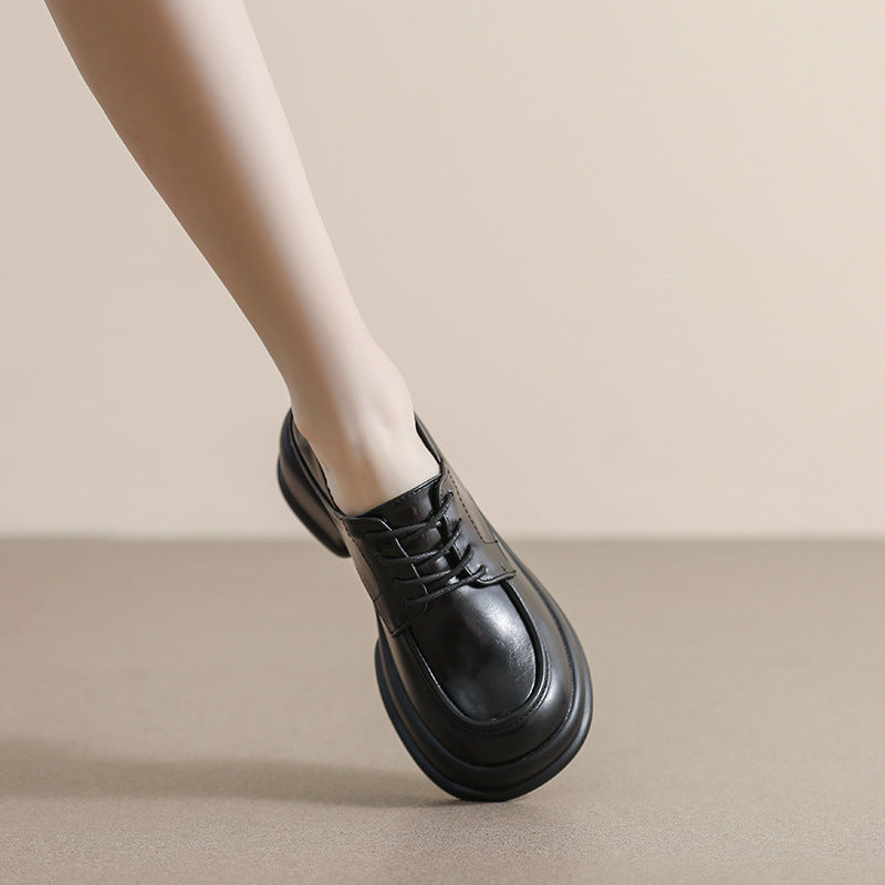 Women's Slip-on Pumps Chunky Retro British Style Heels
