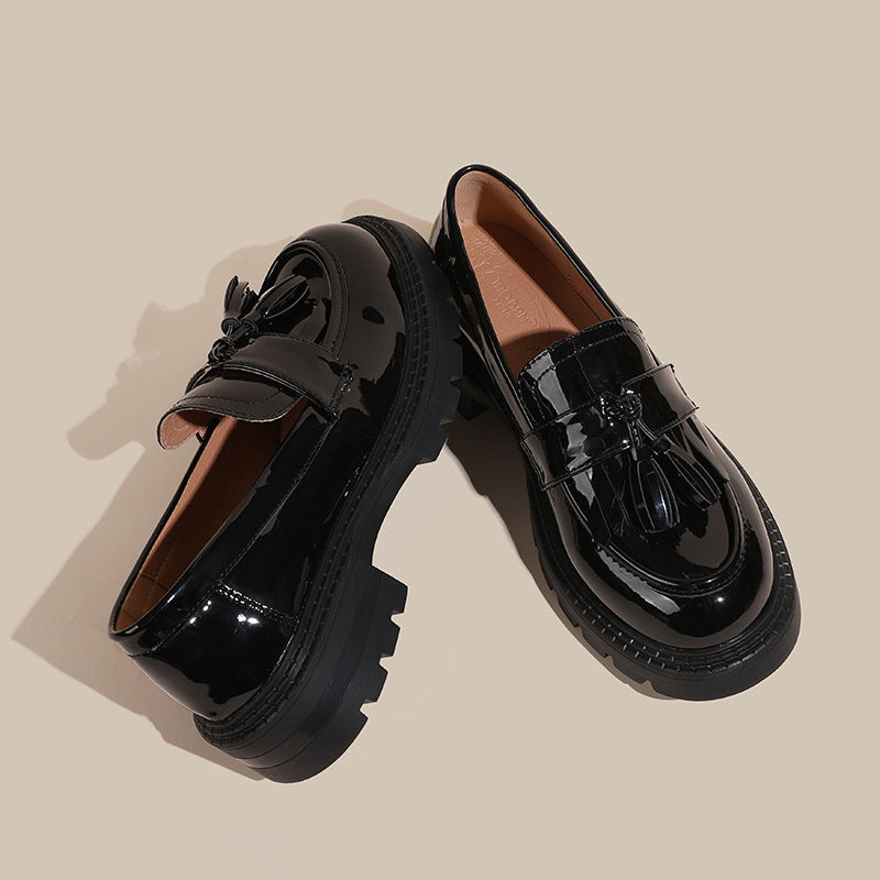 Women's Style Tassel Preppy Patent Retro Female Leather Shoes