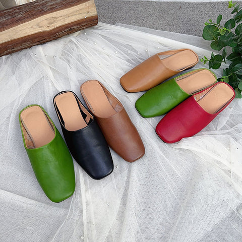 Women's Solid Color Soft Surface Mori Style Handmade Sandals