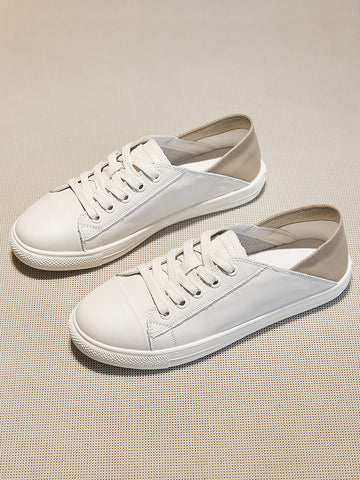 Creative Slouchy Women's White Korean Style Casual Shoes