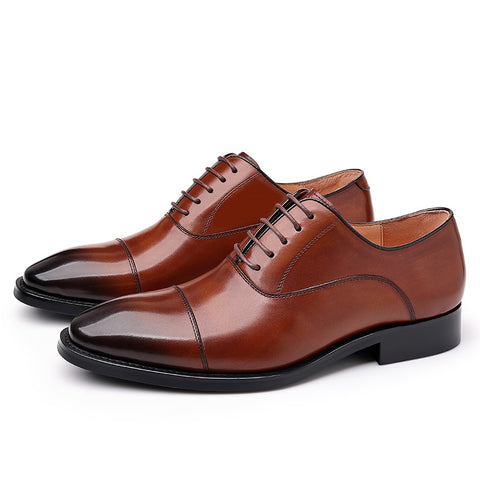 Men's Breathable Business Formal First Layer Cowhide Leather Shoes