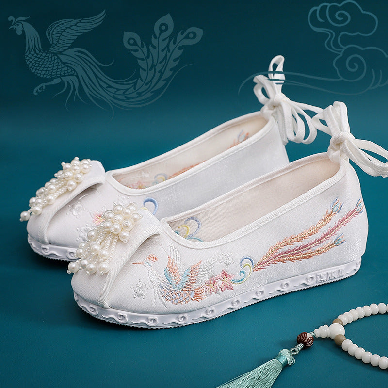 Clothing Height Increasing Insole Everted Toe Ancient Style Canvas Shoes