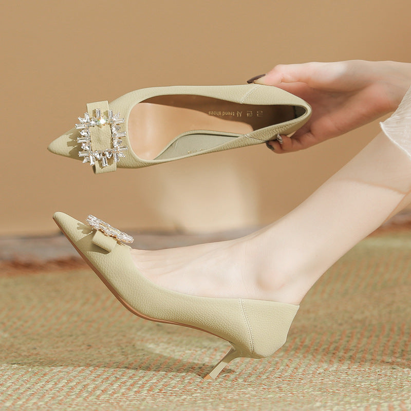 Women's Color High Frosted Elegant Summer Pointed Women's Shoes
