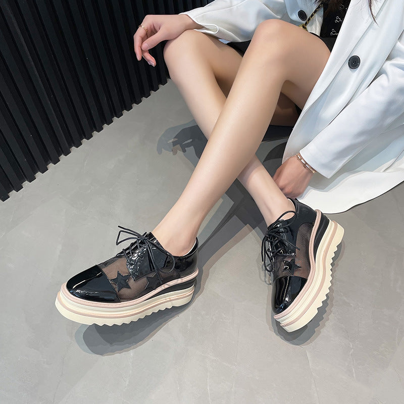 Glamorous Authentic Square Toe Platform Patent Sneakers