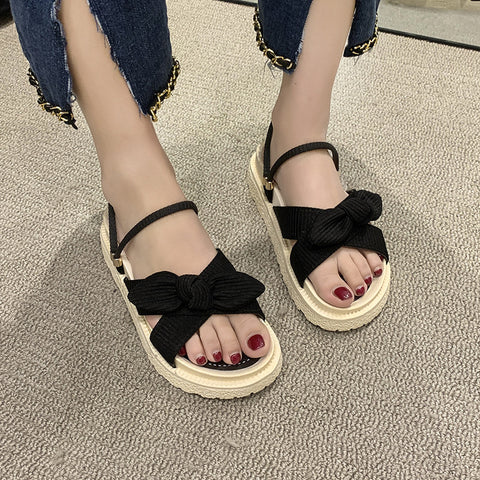 Women's Summer Fashion Bowknot Cross Platform Sandals