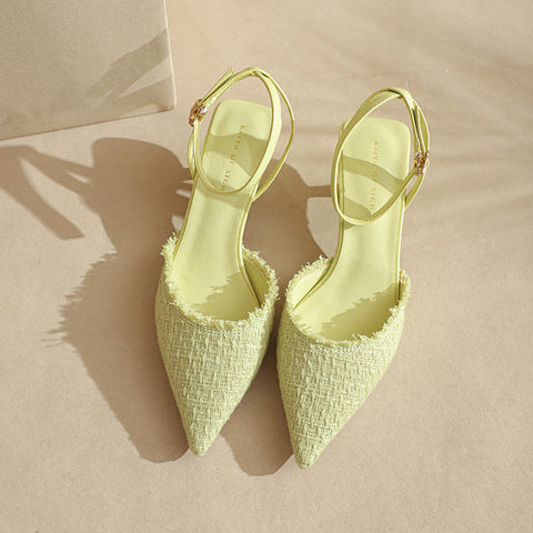 Fu Spring Shallow Mouth Woven Fabric Women's Shoes