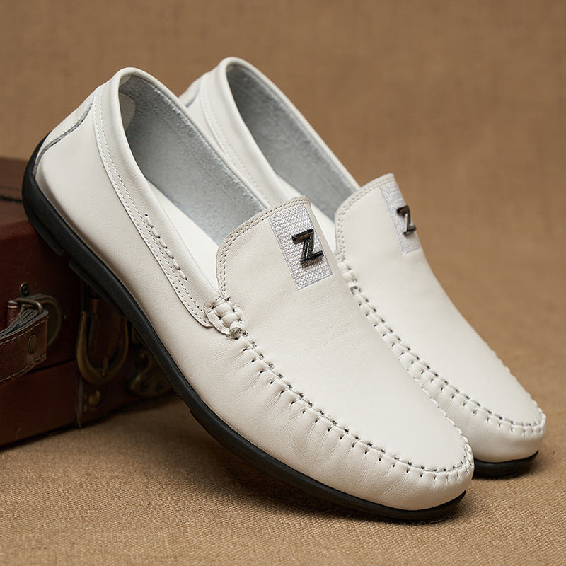 Graceful Men's Genuine Fashion White Handsome Loafers