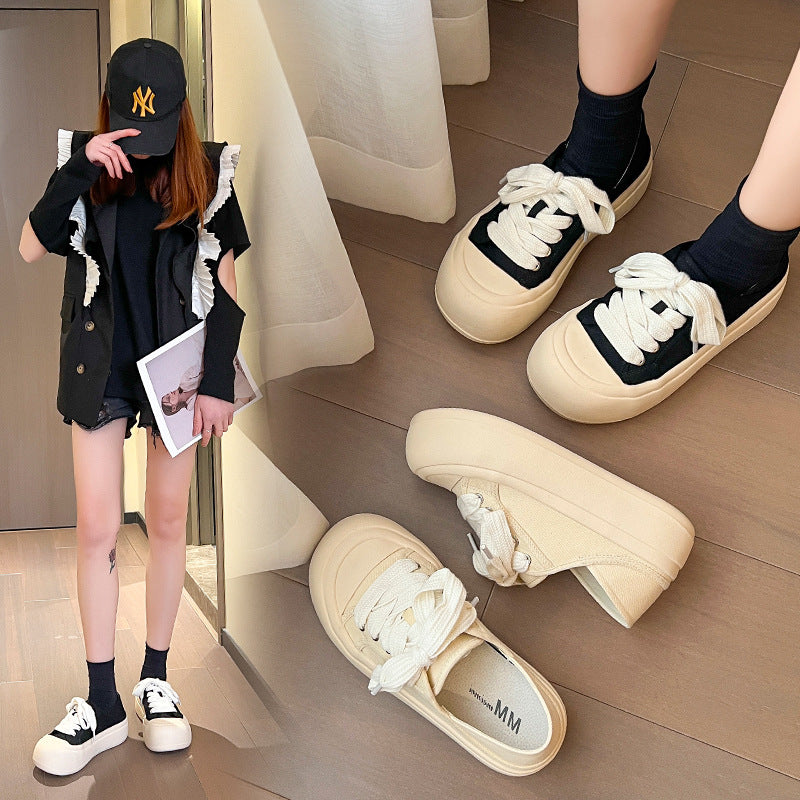 Women's Fashion Thick Bottom Round Toe Classic Sneakers