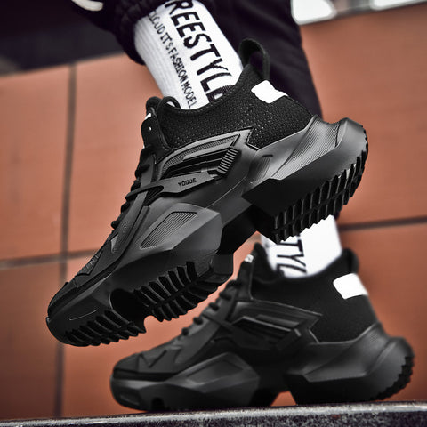 Men's Dad Summer Trendy Autumn Versatile Black Warrior Pure Sneakers