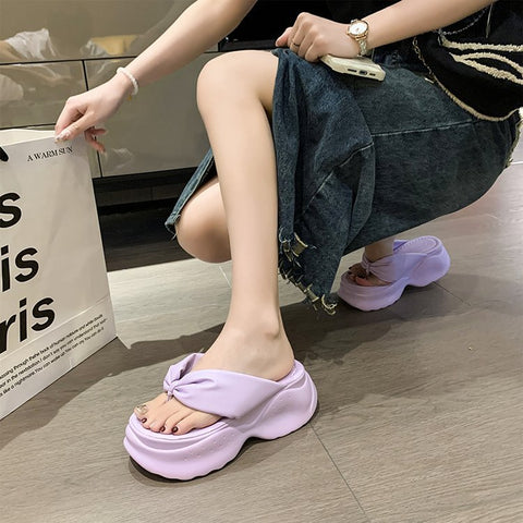 Women's Flip-flops Summer Fashion Outdoor Increased Pink Seaside Slippers