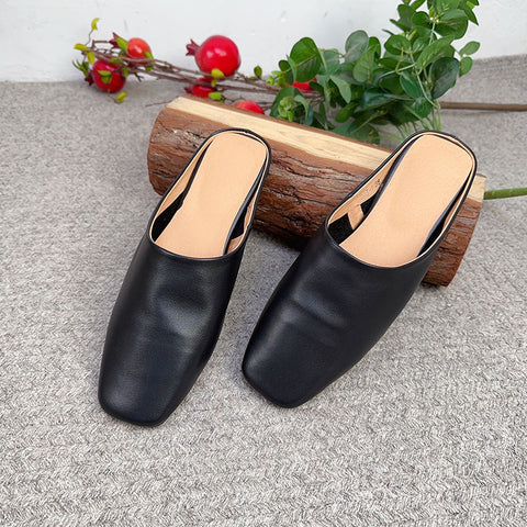 Women's Solid Color Soft Surface Mori Style Handmade Sandals