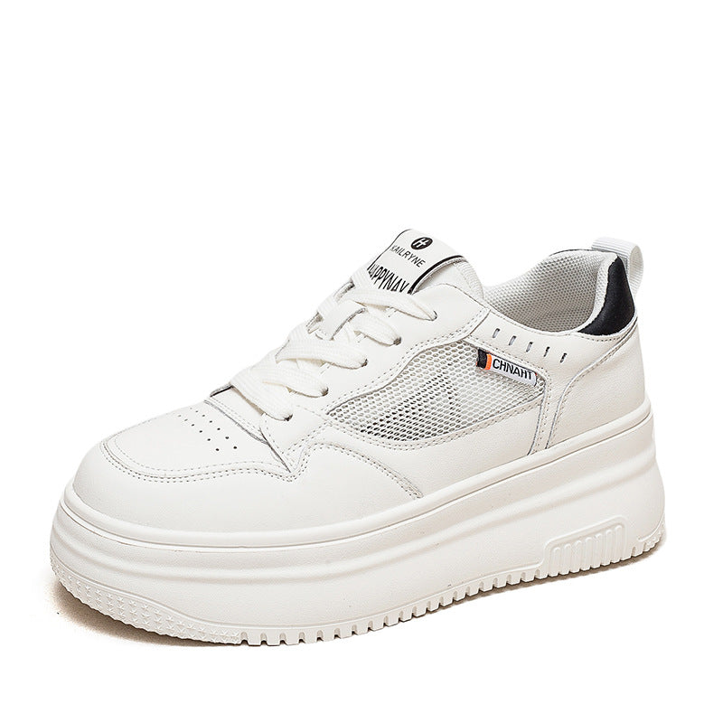 Women's Height Increasing Insole Mesh White Casual Shoes