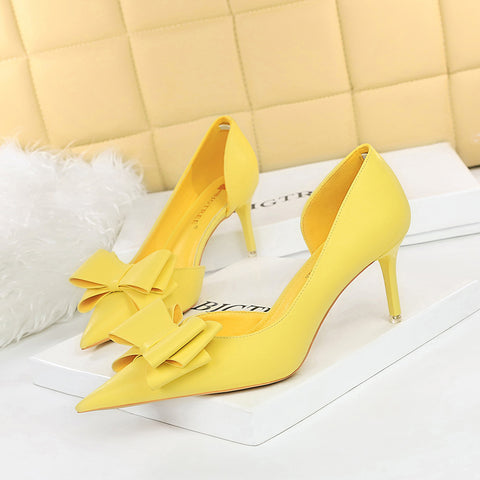 Women's Shallow Mouth Pointed Toe Side Hollow Women's Shoes