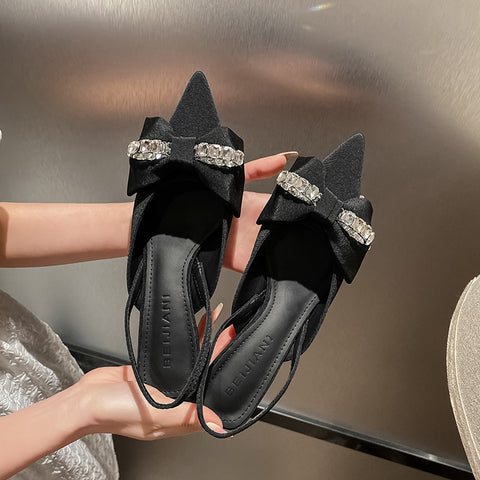 Fashion Women's Toe Strap Kitten Pointed Heels
