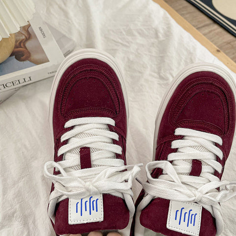 Women's & Men's Wine Red And Couple Casual Shoes