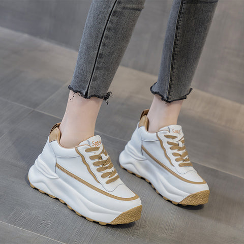 Women's Platform Thick Bottom Height Increasing Insole Small Casual Shoes