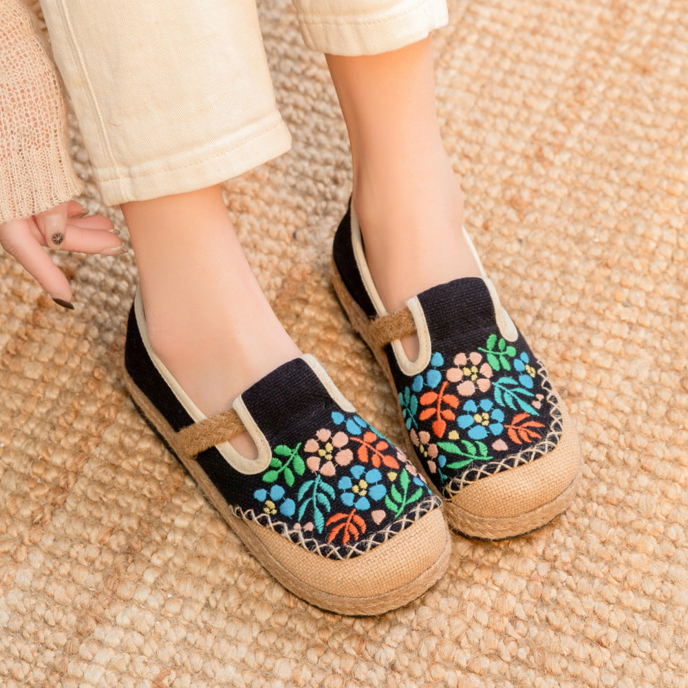 Popular Versatile Fashion Ethnic Style Linen Canvas Shoes