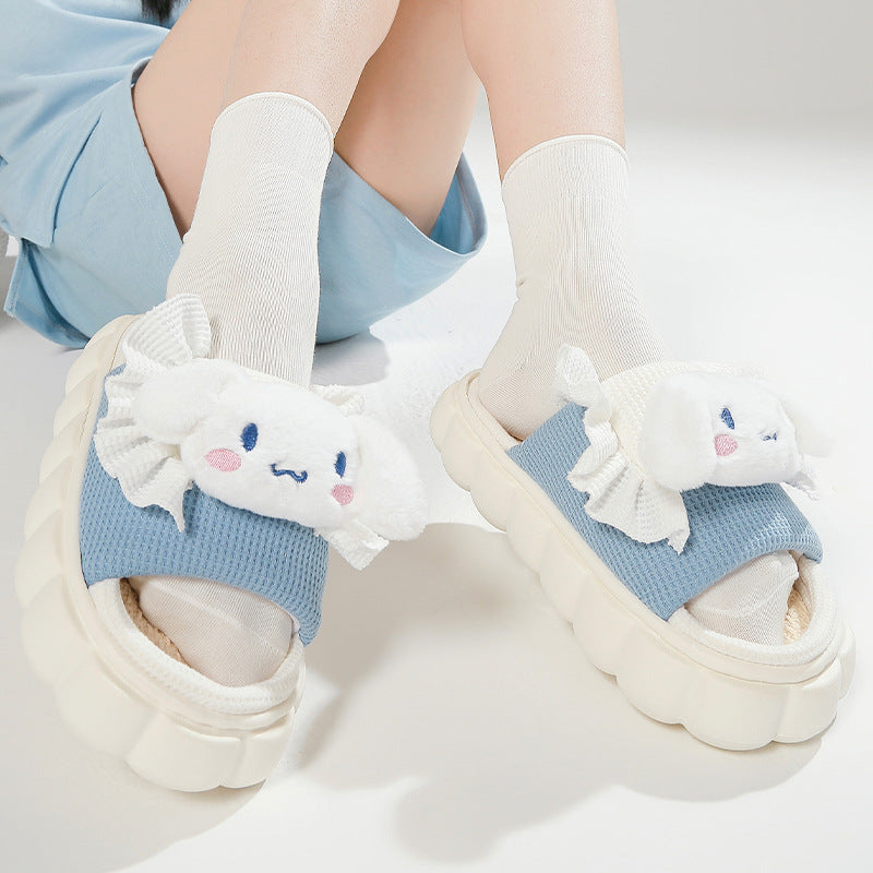 Linen Home Indoor Breathable Cute Party Slippers