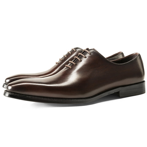 Innovative Men's One-piece Oxford Brushed Business Leather Shoes