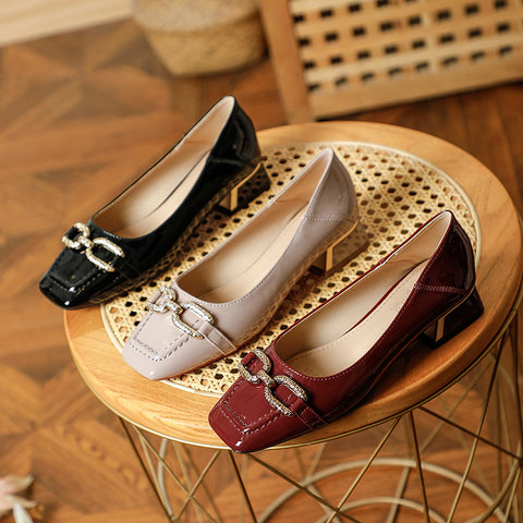 Women's Spring Shallow Mouth French Square Toe Women's Shoes