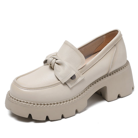 Women's Spring Authentic Muffin Bottom Bow Pumps Loafers