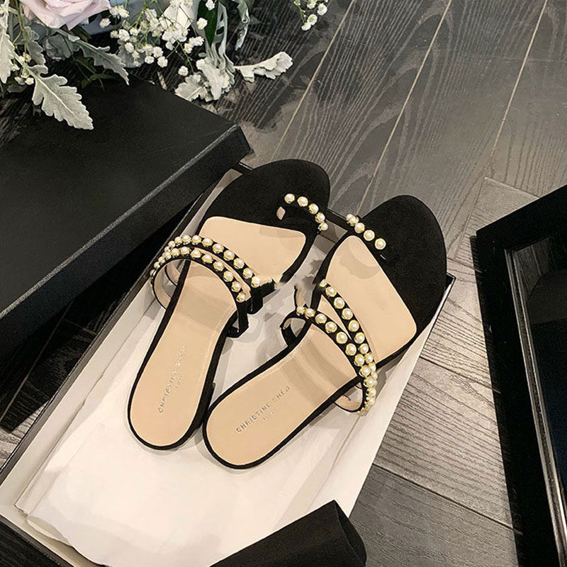 Women's Double Strap Beach Vacation Toe Ring Sandals