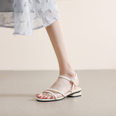 Women's Korean Simple French Strap Flat Sandals