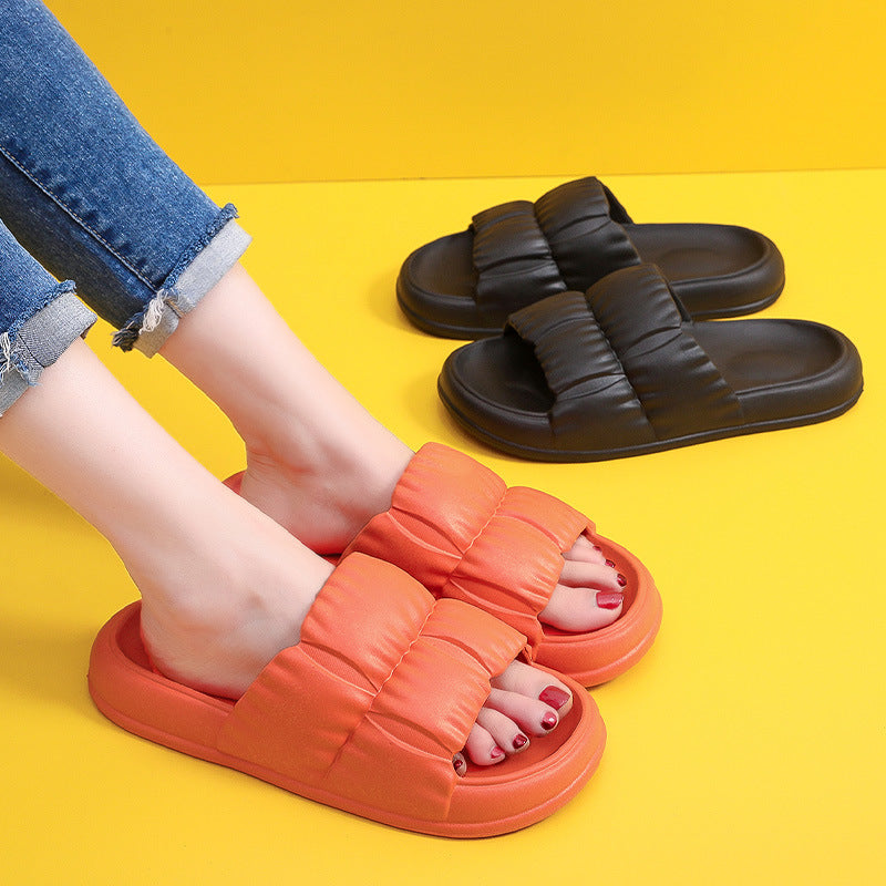 Women's & Men's Slip-on For Summer Thick Bottom Household Soft Slippers