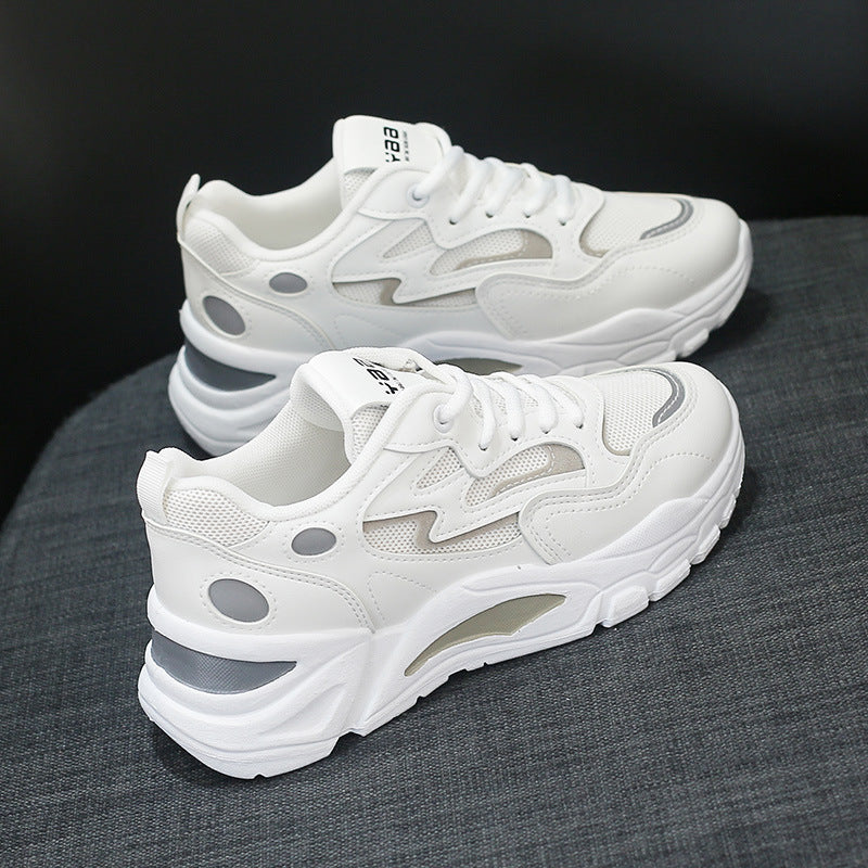 Women's Fashionable Summer White Mesh Breathable Sneakers