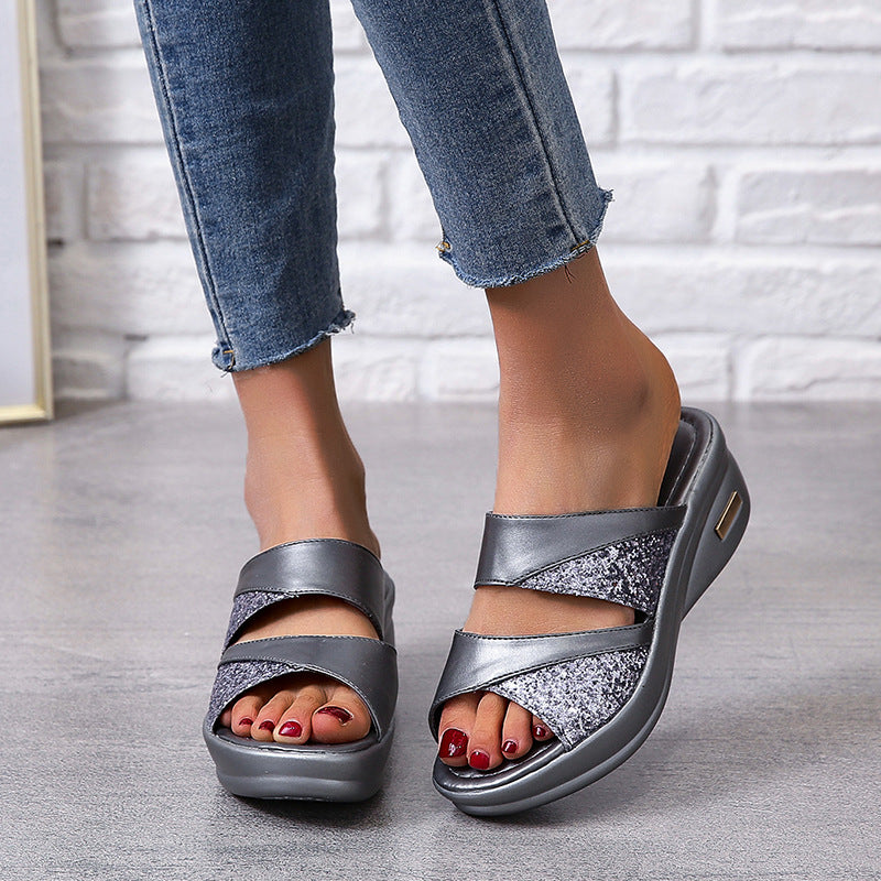 Unique Women's Summer Fashionable Platform Wedge Slippers