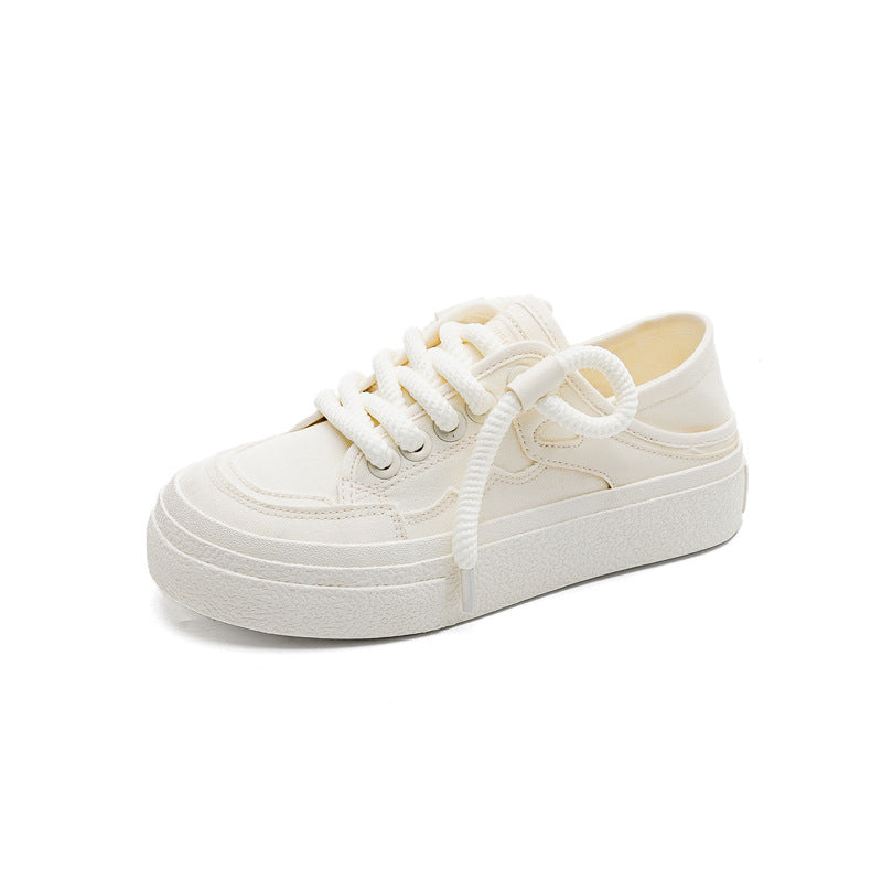 Women's Breathable Two-way White Slip-on Lazy Step-on Canvas Shoes