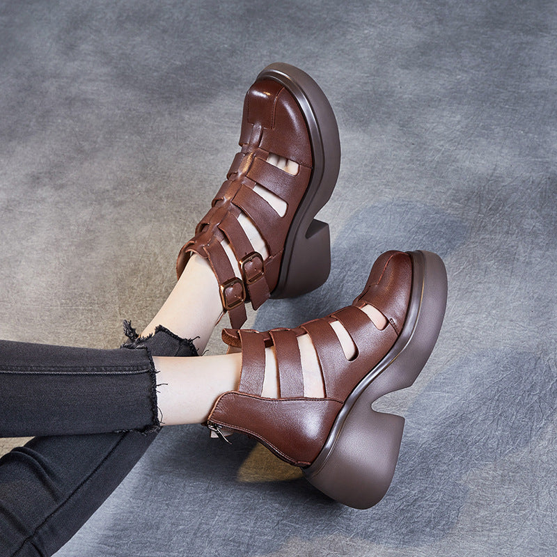 Attractive Women's Summer Vintage Brogue Roman Sandals