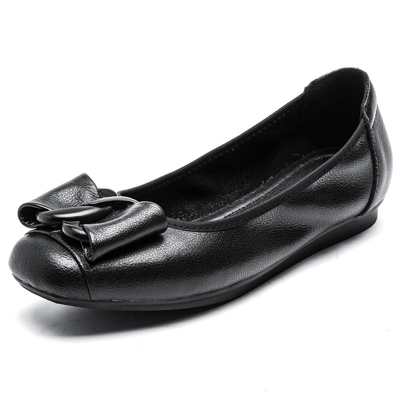 Women's Mouth Pumps Slip-on Genuine Soft Bottom Women's Shoes