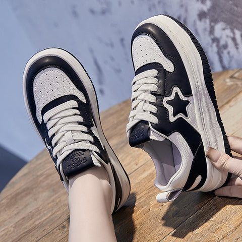 Vielseitige, farblich passende dicke Damen-Sneaker im koreanischen Stil