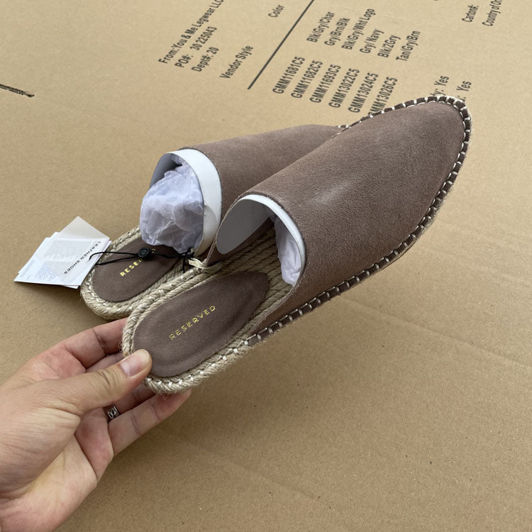 Women's Flat Toe Cap Mules Large Size Sandals