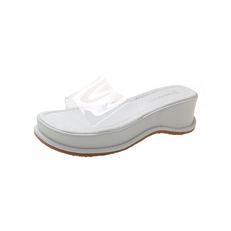 Women's Platform Candy Color Wedge Open Slippers