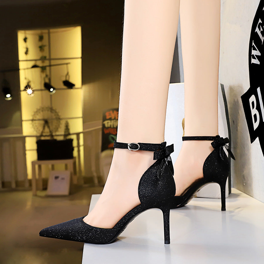 Hollow High Stiletto Shallow Mouth Pointed Heels